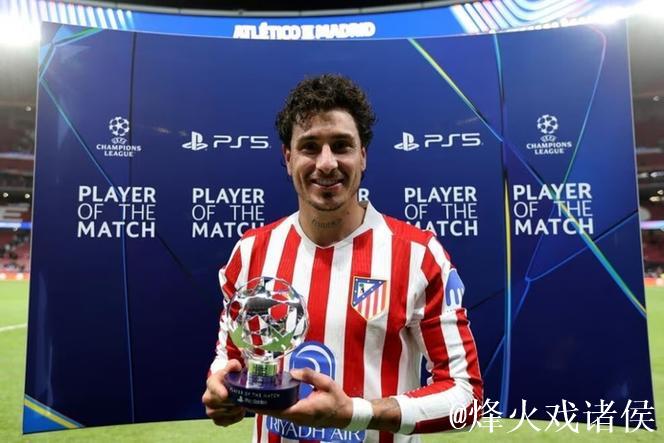 希门尼斯绝杀锁定胜局,荣膺马竞对国米之战最佳球员 希门尼斯绝杀锁定胜局,荣膺马竞对国米之战最佳球员